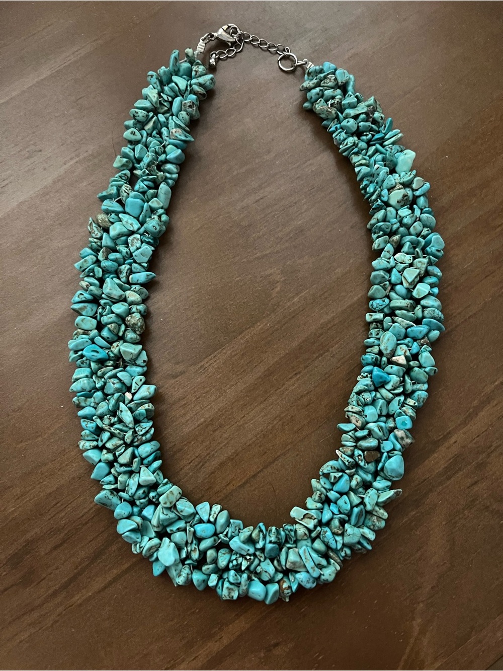 Turquoise cluster stone necklace